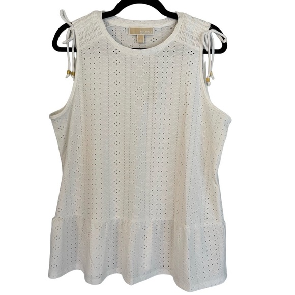 MICHAEL Michael Kors Tops - 𝅺michael Kors Eyelet Peplum Sleeveless Top
